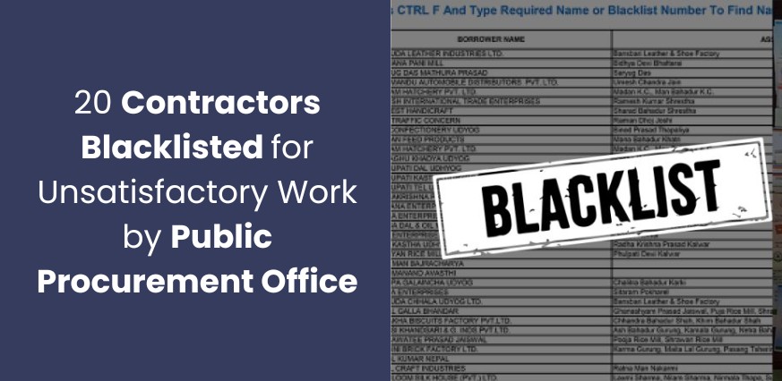 20 Contractors Blacklisted for Unsatisfactory Work by Public Procurement Office