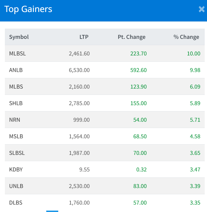 Dec 29 Top 10 Gainers of the Day