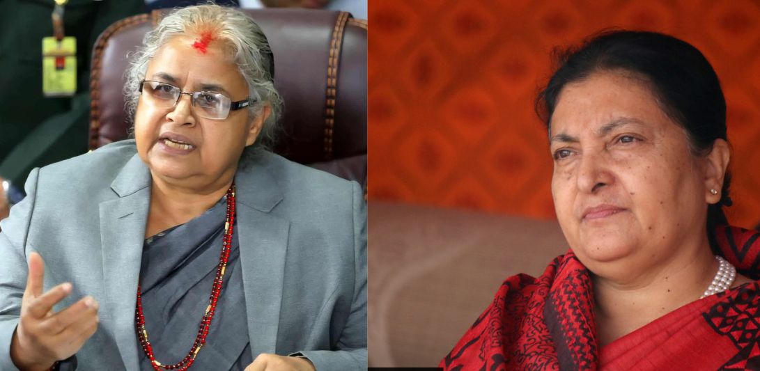 A photo of the Bidya Bhandari and Sushila Karki 