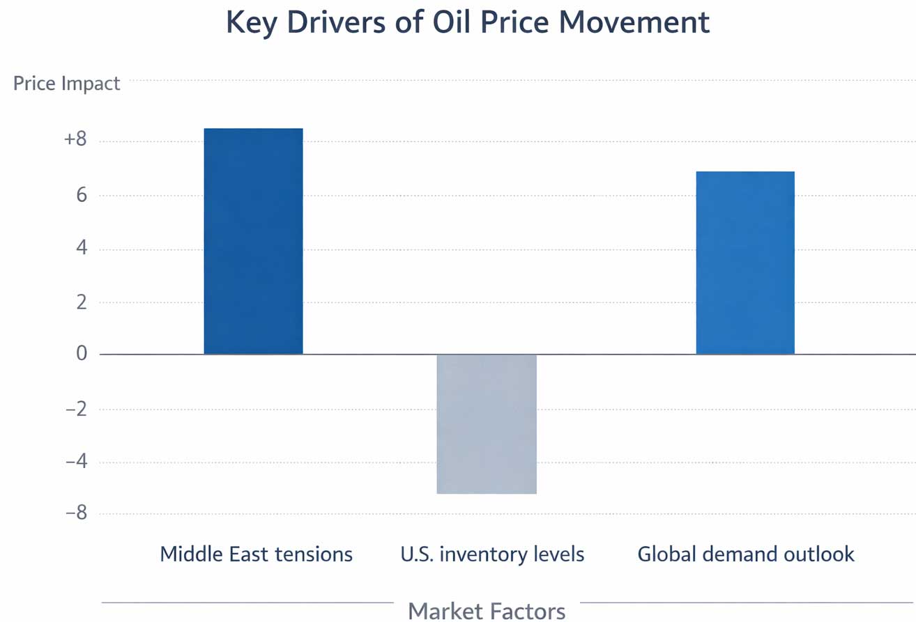 Chart of Oil Prices Changing trend