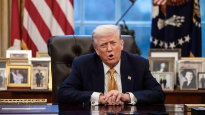 Donald Trump pictured as trade policy statements influence U.S.–South Korea negotiations