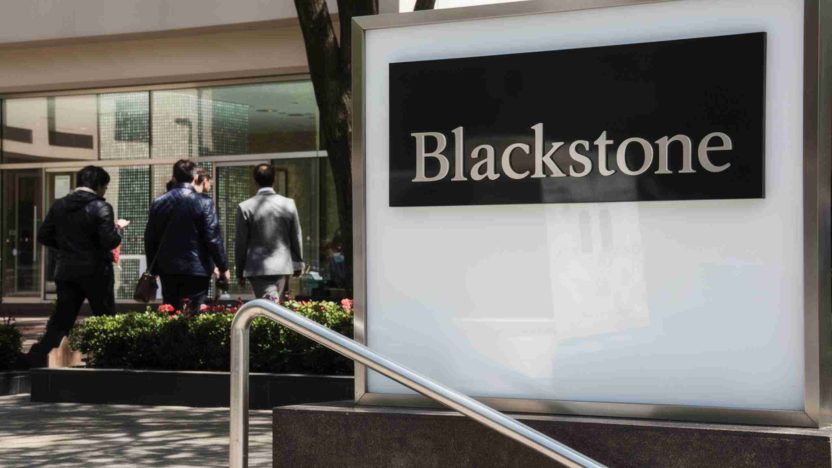 Blackstone headquarters building as the company explores a potential $1 billion sale of its Interplex ICT unit