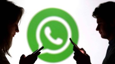 WhatsApp logo amid reports of attempted service blocking in Russia