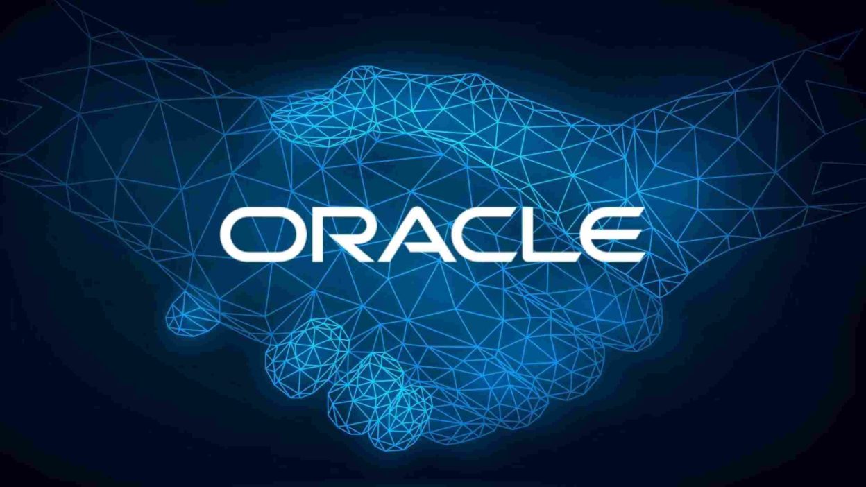 Oracle logo as the company plans major fundraising to expand cloud and AI capacity