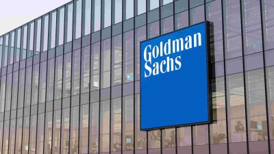 Goldman Sachs & Co. headquarters building with logo, representing their brokerage services and market expertise