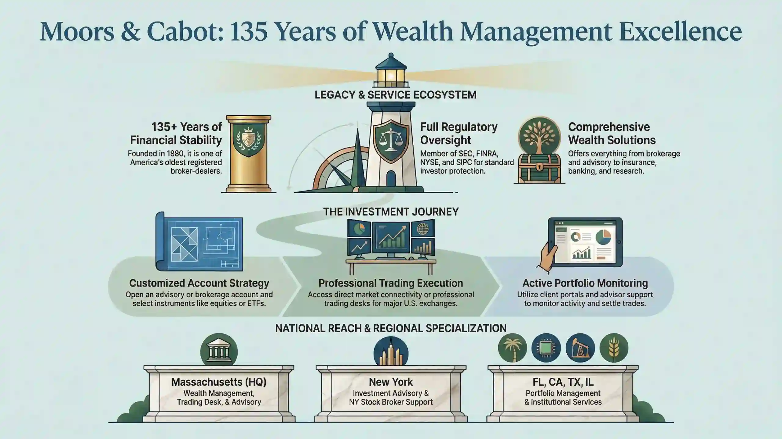 Infographic illustrating detail information regarding Moors & Cabot, Inc.