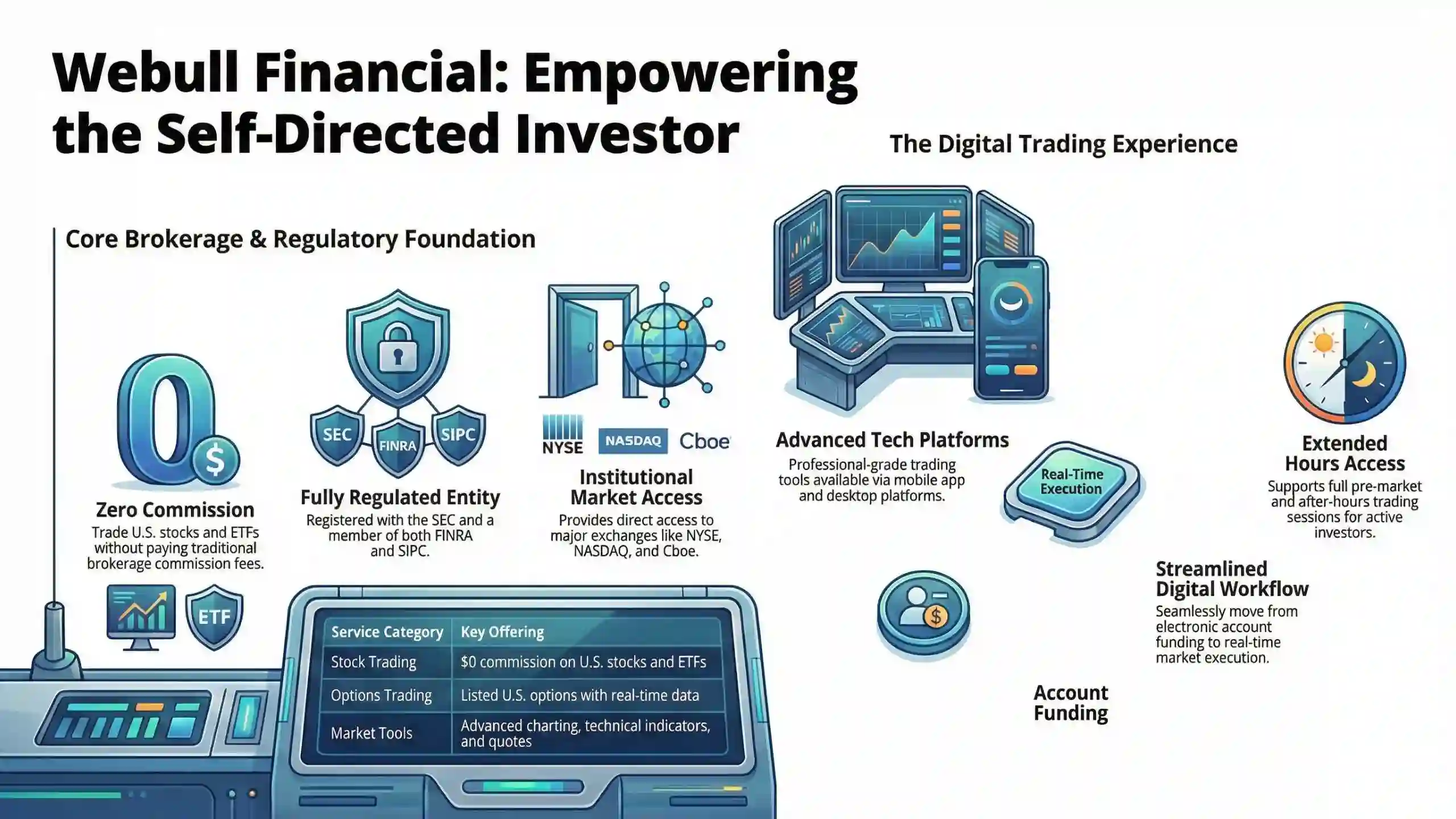 Infographic illustrating detail information regarding Webull Financial LLC